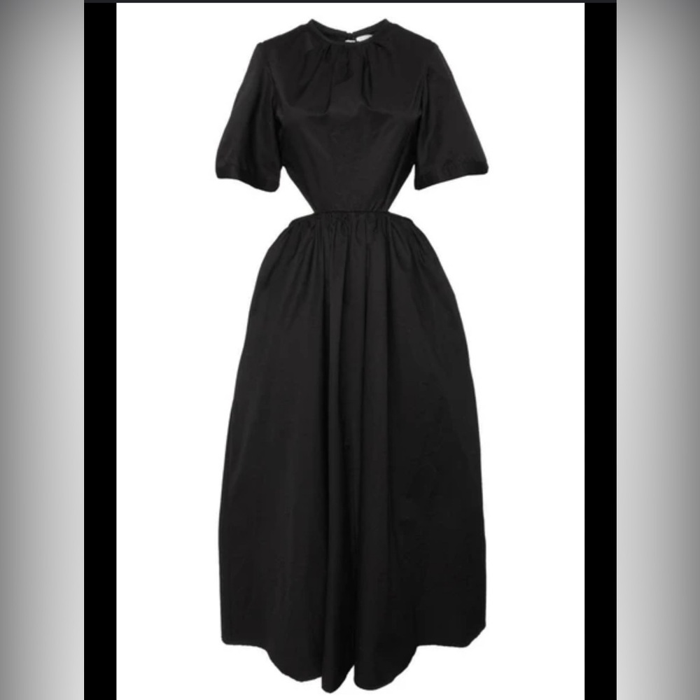 Deveaux New York - Cutout black  poplin midi dress size 2